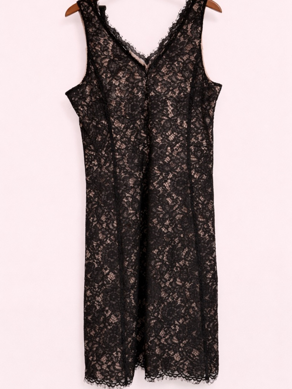 LOFT Black Lace Midi Dress